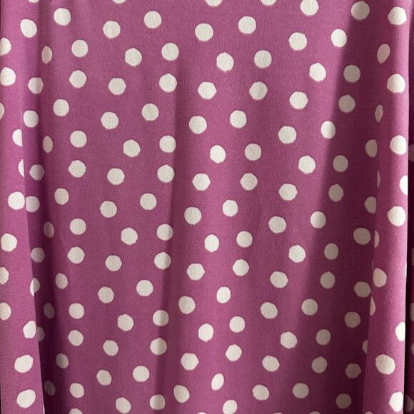 Lularoe Azure Skirt Purple Pink Polka Dot Flowy Mid Length Girls Size 14 - Picture 3 of 6